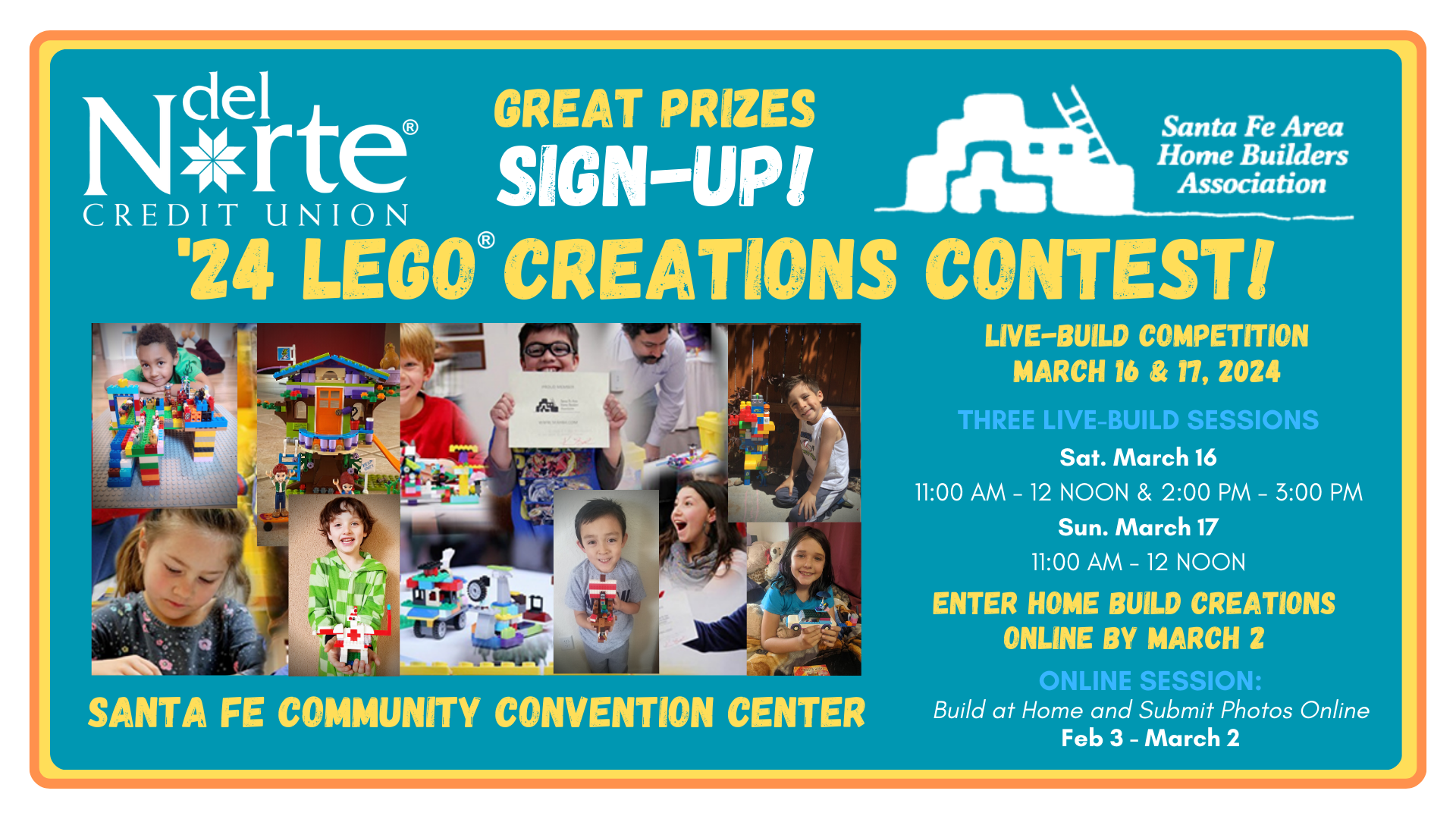 2024 Lego Creations Competition Concurso de construcciones con Legos Santa Fe Area Home Builders Association Northern NM Builders Assoc. NAHB